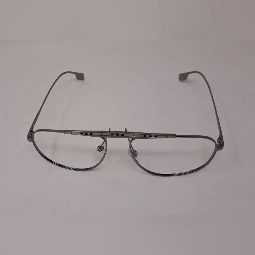Burberry Men's Aviator Sunglasses Frames Only Pilot Check Metal B3121 59-17-145 - Picture 14 of 15